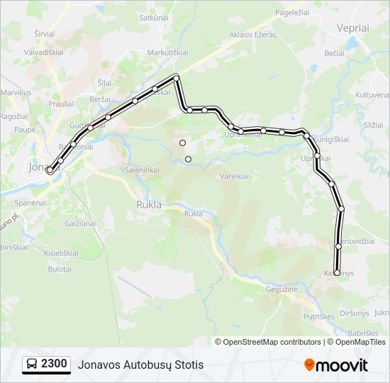 Автобус 2300: карта маршрута