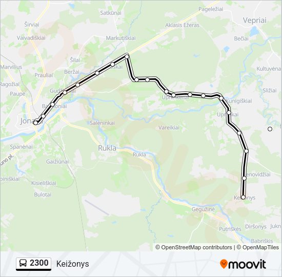 Автобус 2300: карта маршрута