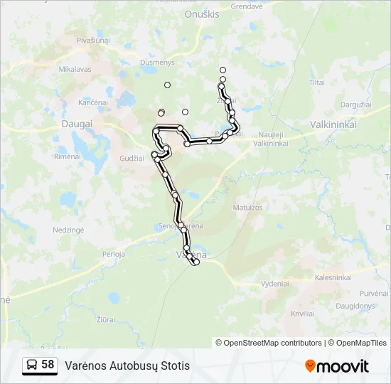 58 Bus Line Map