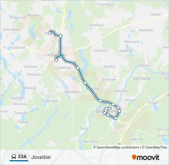 33A Bus Line Map