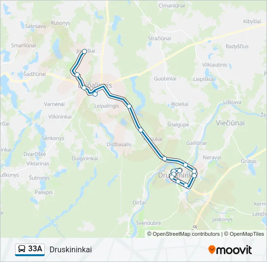 33A Bus Line Map