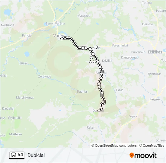 54 Bus Line Map
