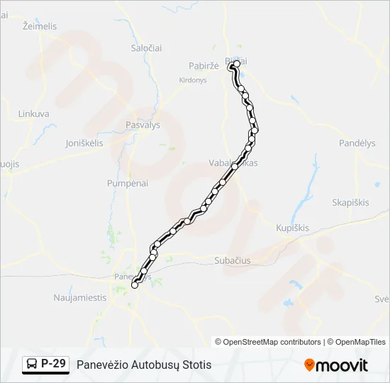 P-29 Bus Line Map
