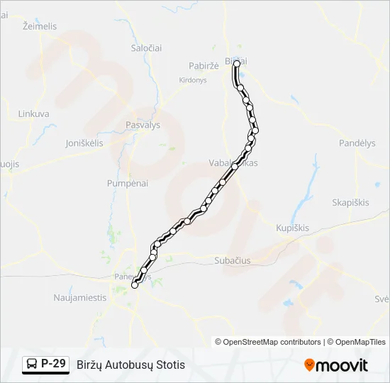 P-29 Bus Line Map