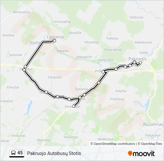 45 Bus Line Map