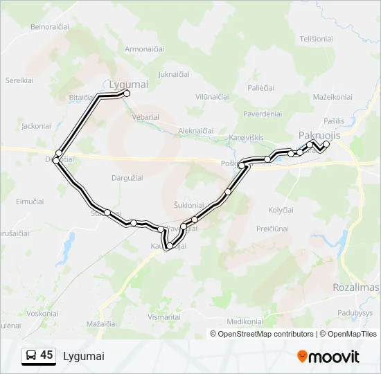 45 Bus Line Map