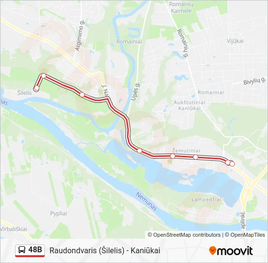 Автобус 48B: карта маршрута