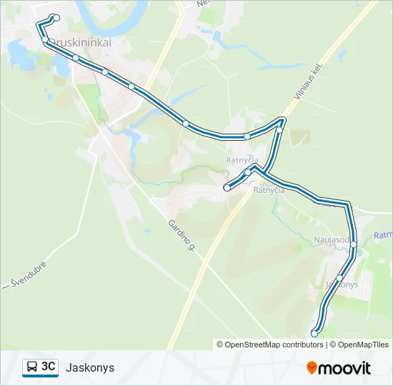 Автобус 3C: карта маршрута