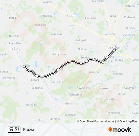 51 Bus Line Map