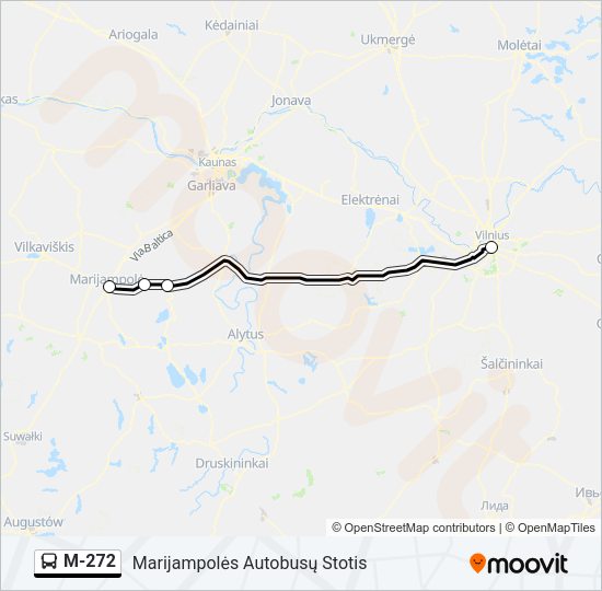 Автобус M-272: карта маршрута