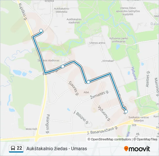 Автобус 22: карта маршрута