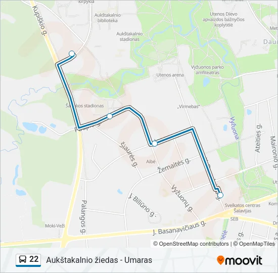 22 Bus Line Map