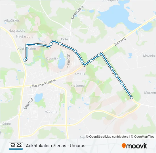 22 Bus Line Map