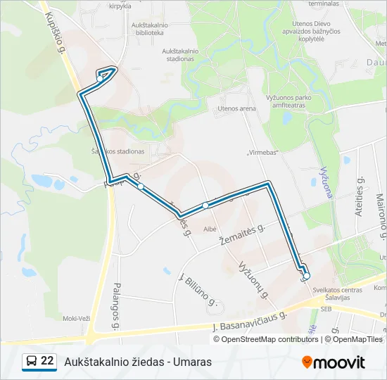 22 Bus Line Map