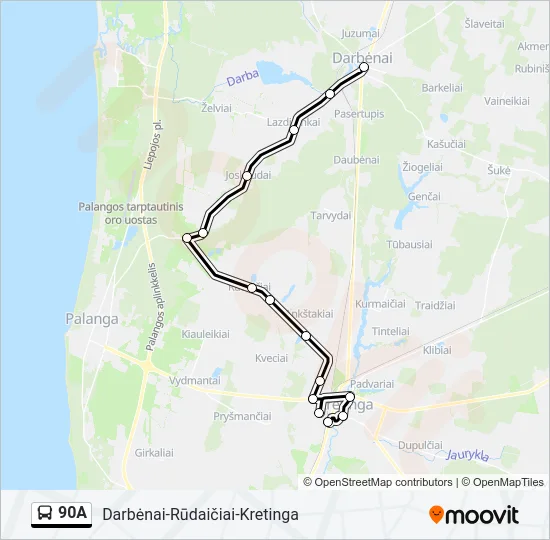 90A Bus Line Map