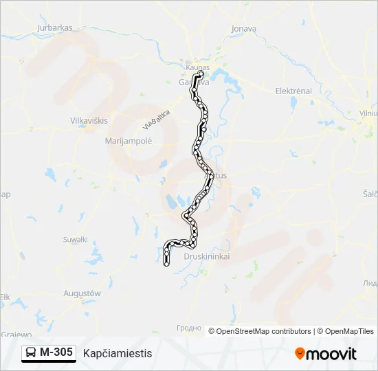 M-305 Bus Line Map