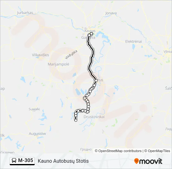 M-305 Bus Line Map