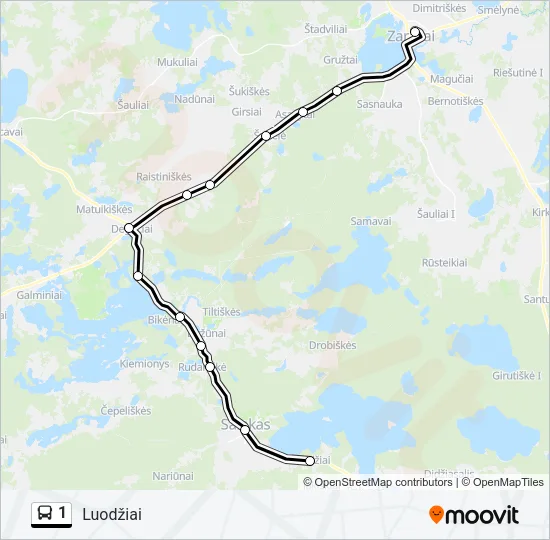 1 Bus Line Map