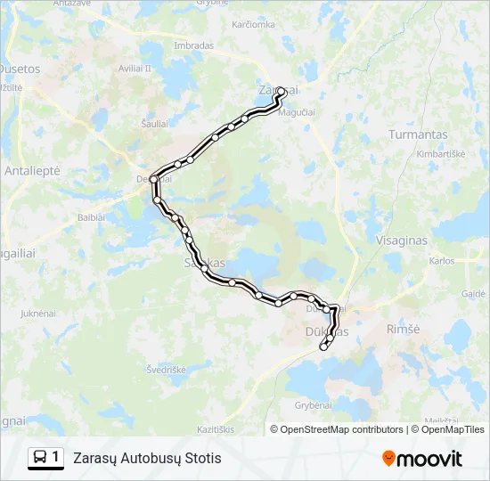 1 Bus Line Map