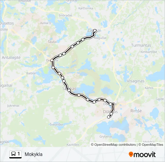1 Bus Line Map