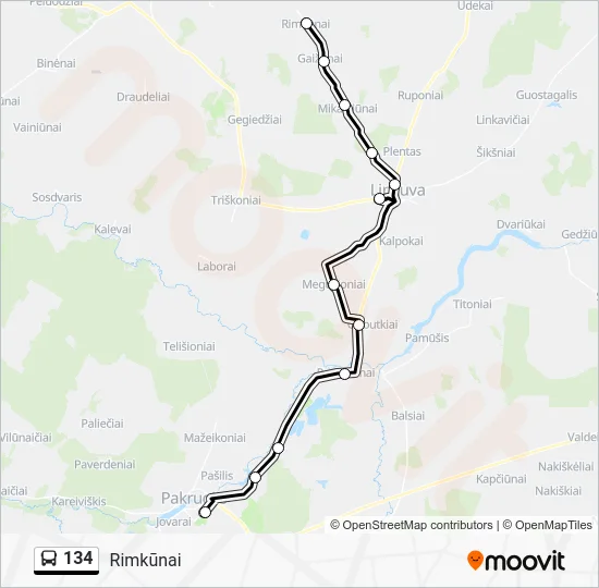 Автобус 134: карта маршрута