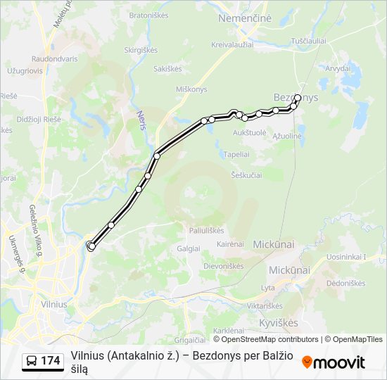 174 Route: Schedules, Stops & Maps - Bezdonys (Updated)