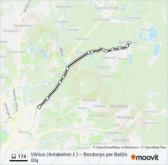 174 Bus Line Map