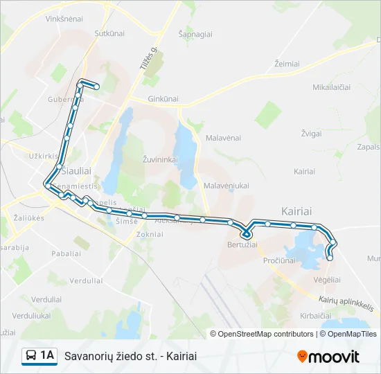 1A Bus Line Map