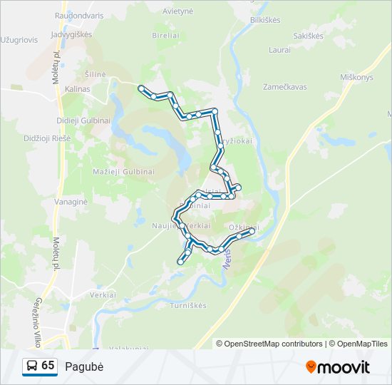 65  kelionės žemėlapis