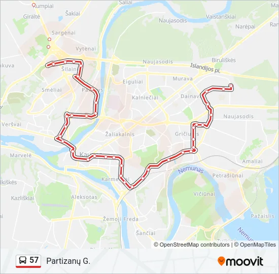 57 Bus Line Map