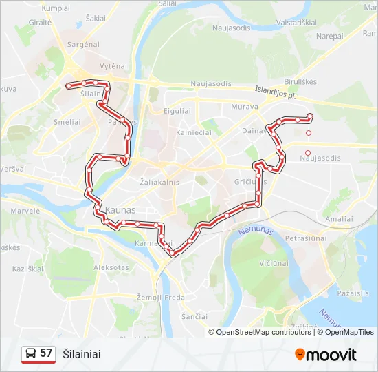 57 Bus Line Map