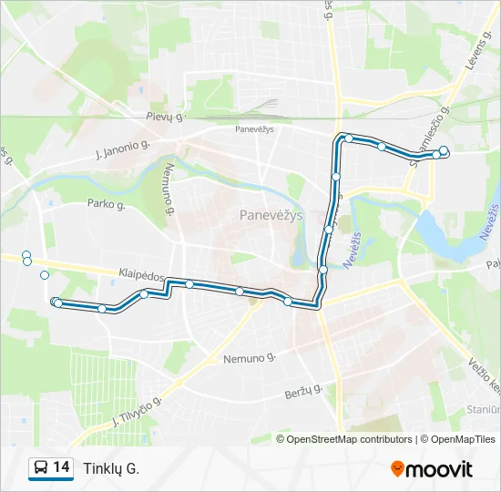 Автобус 14: карта маршрута