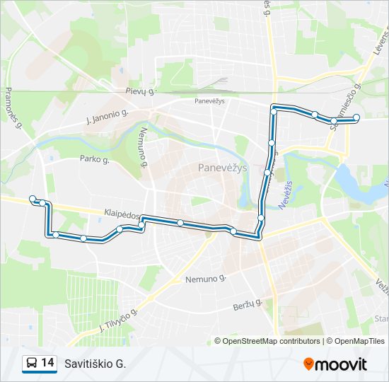 Автобус 14: карта маршрута