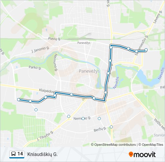 Автобус 14: карта маршрута