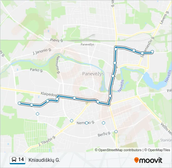14 Bus Line Map
