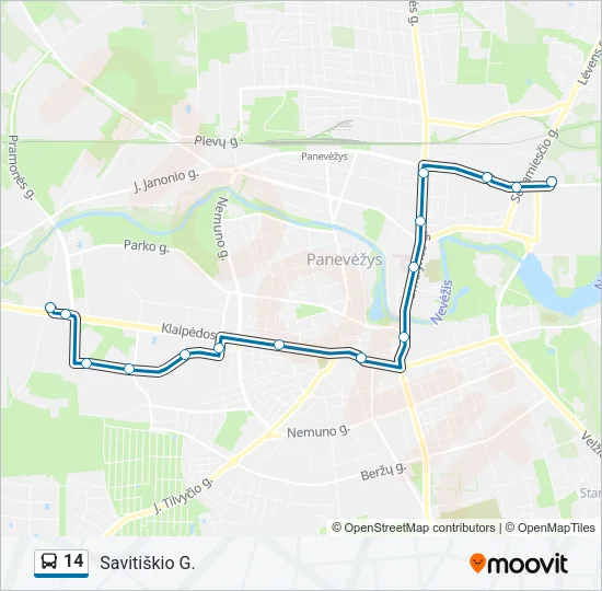 14 Bus Line Map