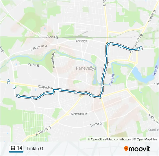 14 Bus Line Map