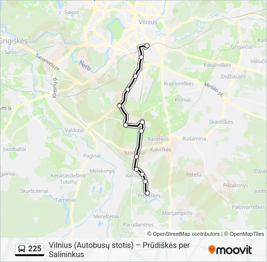 225 Bus Line Map