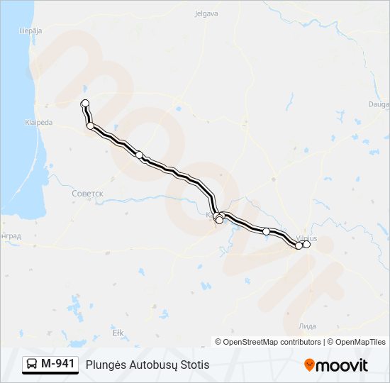 M-941 Bus Line Map