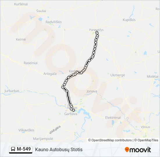 M-549 Bus Line Map