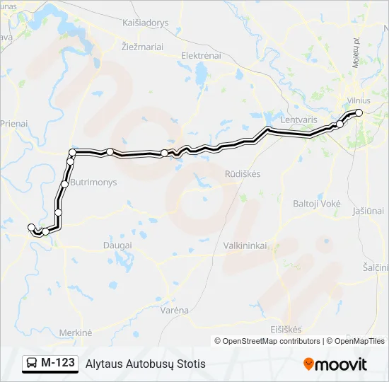 M-123 Bus Line Map