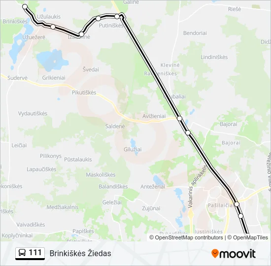 111 Bus Line Map