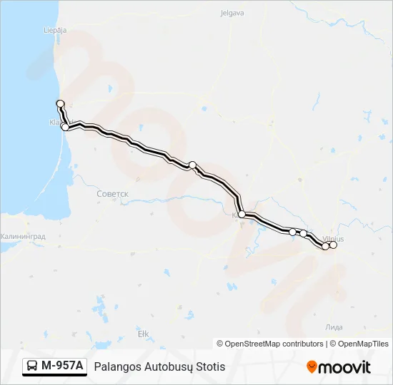 M-957A Bus Line Map