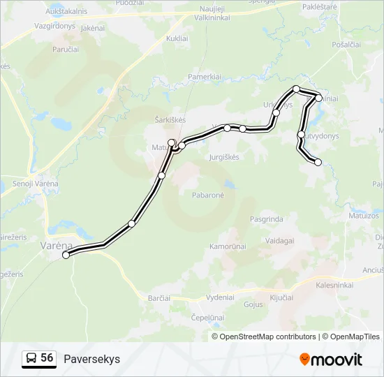 56 Bus Line Map