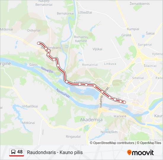 Автобус 48: карта маршрута