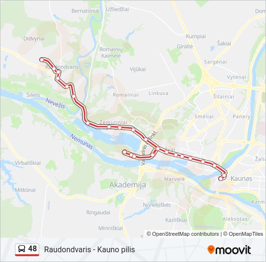 Автобус 48: карта маршрута