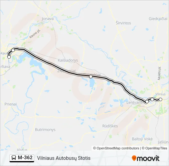 M-362 Bus Line Map