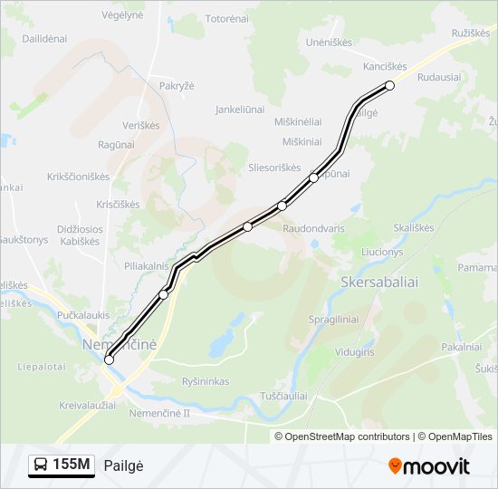 155M Bus Line Map