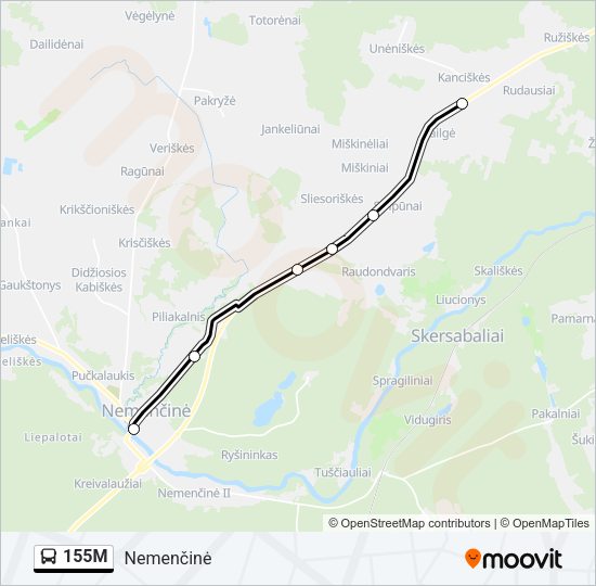 155M Bus Line Map