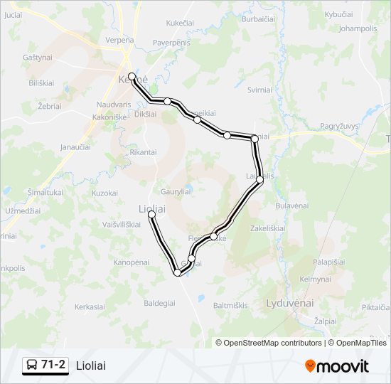 Автобус 71-2: карта маршрута